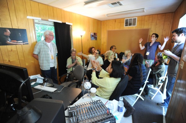 Sundance lab advisors and staff in our editing trailer